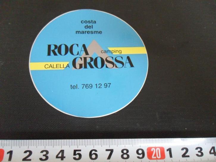 sticker Spanje Camping ROCA GROSSA Calella, Verzamelen, Stickers, Zo goed als nieuw, Ophalen