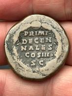 Sestertius Marcus Aurelius/PRIMI DECENNALES COS III, Ophalen of Verzenden
