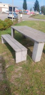 Houten tafel met Bank steigerhout, Ophalen, Gebruikt, Rechthoekig, Hout