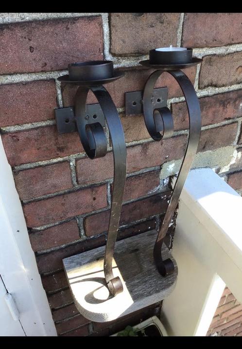 2 Muurkandelaars voor waxinelichtje of stompkaars / kaarsen., Huis en Inrichting, Woonaccessoires | Kandelaars en Kaarsen, Minder dan 25 cm