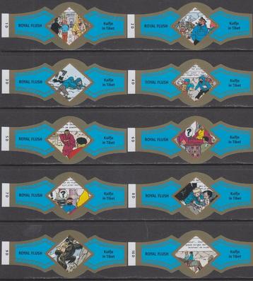 Sigarenbanden Kuifje in Tibet, Royal Flush 1D-10D blauw-goud beschikbaar voor biedingen