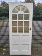 Hardhouten binnendeur met glas, stomp. 201 cm x 87 cm., Ophalen, Gebruikt, Binnendeur, Glas