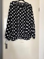 Zwarte blouse met witte stippen - Norah, Zwart, Maat 46/48 (XL) of groter, Ophalen of Verzenden, Zo goed als nieuw
