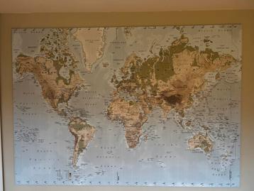 Wereldkaart als schilderij beschikbaar voor biedingen