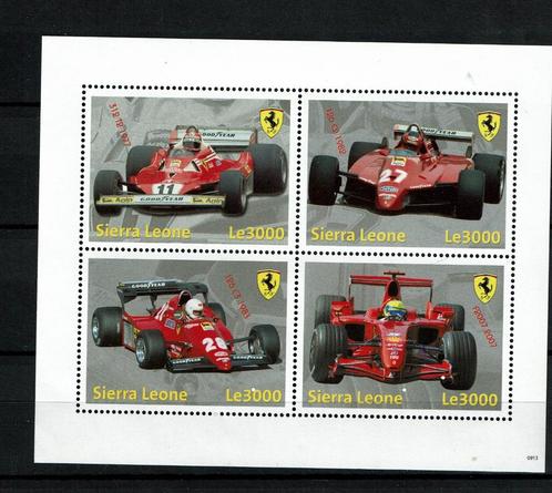 sierra leone 2009 pf blok ferrari auto formule 1 auto's, Postzegels en Munten, Postzegels | Thematische zegels, Postfris, Auto's