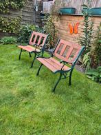 2 gietijzeren stoeltjes, Ophalen of Verzenden, Metaal
