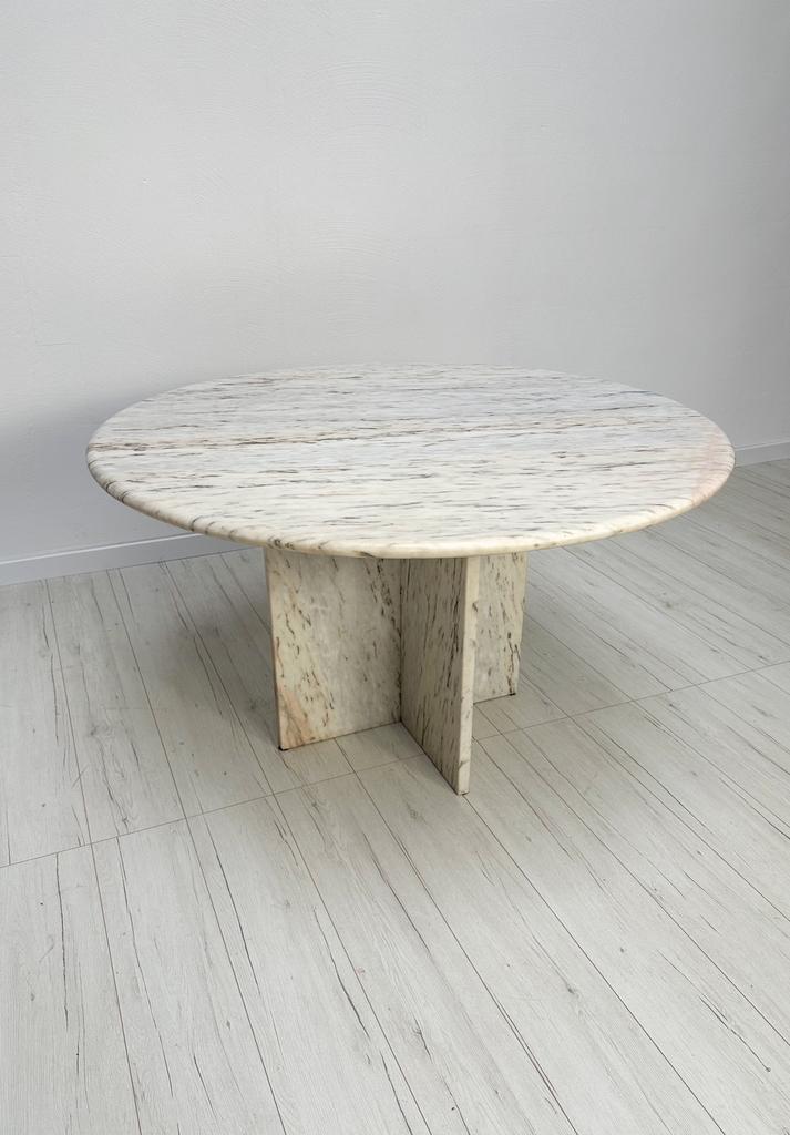 Vintage Design Eettafel Marmer Jaren 70 Mid Century, Huis en Inrichting, Tafels | Eettafels, Zo goed als nieuw, 100 tot 150 cm