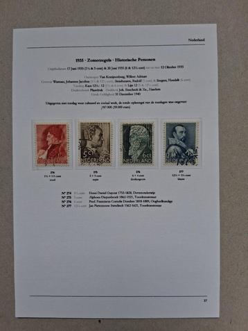 NVPH 274-277 op A5 albumblad (Zomerzegels) beschikbaar voor biedingen