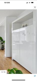 Moderne witte hoogglans kast met open vak van Goossens, Huis en Inrichting, Kasten | Wandmeubels, Ophalen, Met deur(en), 200 cm of meer