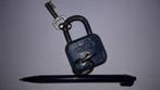 vintage hangslot abus stahlhart met 2 sleutels, Antiek en Kunst, Ophalen of Verzenden