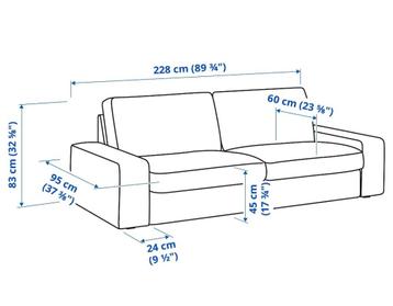 KIVIK driezits Ikea bank met hocker - afbeelding 3