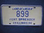 Illinois spreader nummerplaat kentekenplaten nummerplaten, Verzamelen, Overige Verzamelen, Ophalen of Verzenden, Gebruikt