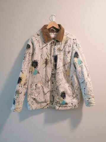 Vintage look Jas met Unieke Verfspatten van Bershka, maat L. beschikbaar voor biedingen
