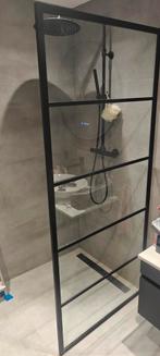 Zwarte STALEN douchewand - gedemonteerd, Ophalen, Gebruikt, Met douche
