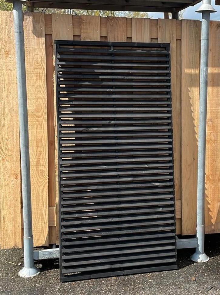 Zwart Geïmpregneerde Shutterscherm 900x1800mm, €75,- per st., Tuin en Terras, Schuttingen, Nieuw, Hout, 1 tot 2 meter, Minder dan 3 meter
