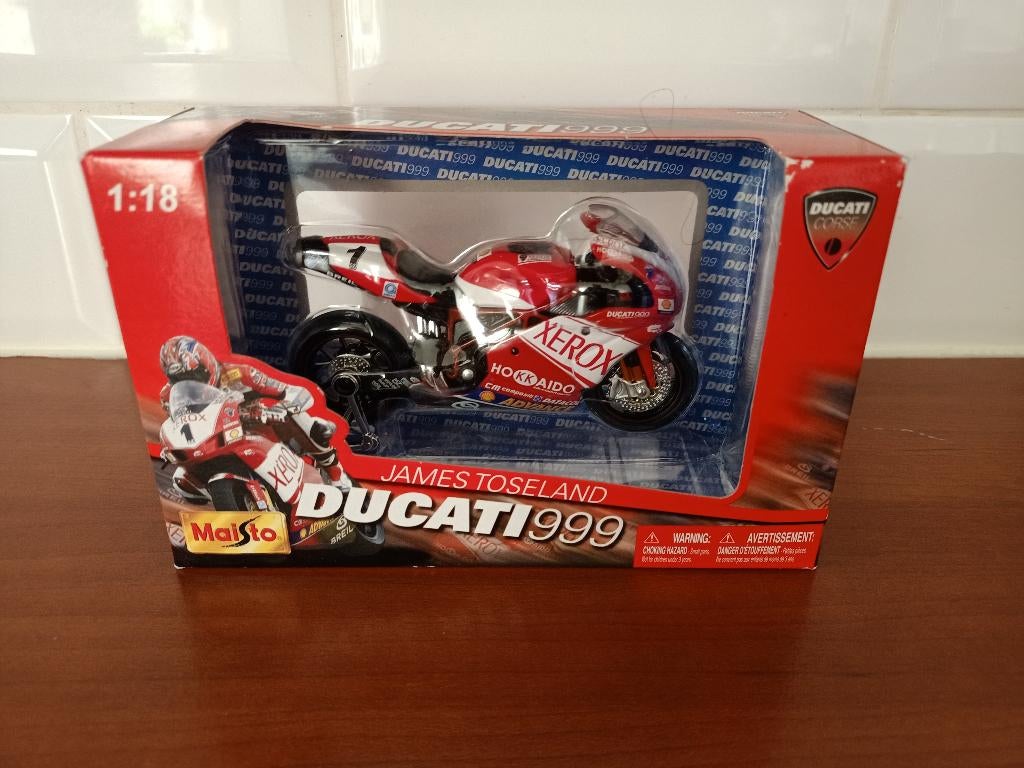 James Toseland - Ducati 999 - Maisto 1:18 - nieuw, Hobby en Vrije tijd, Modelauto's | 1:18, Ophalen, Nieuw, Motor, Maisto