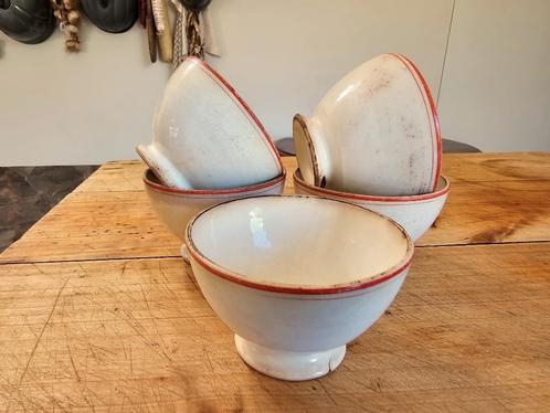 LOT van 5 antieke SPOELKOMMEN van BFK * intensief gebruikt, Antiek en Kunst, Curiosa en Brocante, Ophalen of Verzenden