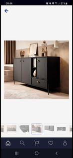 Dressoir Meubella Novo antraciet – 156,5 cm, Ophalen, Gebruikt, 25 tot 50 cm, 150 tot 200 cm