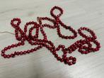 Antieke glasketting - ketting kerstboom - rood kralen 230 cm, Diversen, Kerst, Ophalen of Verzenden, Gebruikt