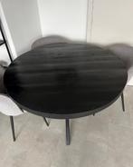 Eettafel rond mangohout 130cm, Ophalen, Gebruikt, Rond, 100 tot 150 cm