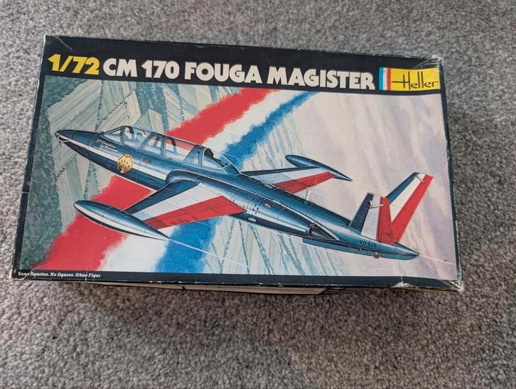 1/72 Fouga Magister trainer van Heller, Hobby en Vrije tijd, Modelbouw | Vliegtuigen en Helikopters, Zo goed als nieuw, Vliegtuig