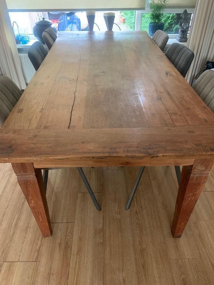 Eettafel, Huis en Inrichting, Tafels | Eettafels, Gebruikt, 150 tot 200 cm, 200 cm of meer, Vijf personen of meer, Rechthoekig