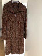 Lange gebreide jas / grof kabel vest met knopen Expresso L, Maat 38/40 (M), Bruin, Expresso, Ophalen of Verzenden
