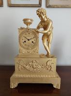 Verguld bronzen empire pendule met mechaniek, Antiek en Kunst, Antiek | Klokken, Ophalen
