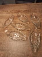 6 geslepen kristalglas  schaaltjes, Ophalen of Verzenden