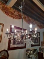 Adv mooie zilveren kroon luchter met kristallen, Huis en Inrichting, Lampen | Kroonluchters, Ophalen of Verzenden, Zo goed als nieuw