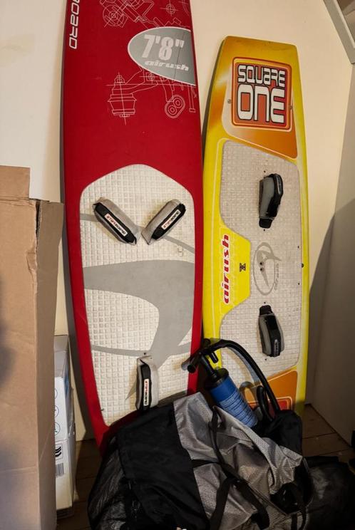 Airush kitesurf set voor beginners, incl. 2 boards, Watersport en Boten, Kitesurfen, Gebruikt, Kitesurf-set, 12 m², Twintip, Ophalen