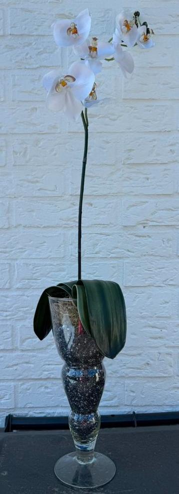 ACTIE Kunstplant kunst orchidee in vaas 80 cm beschikbaar voor biedingen
