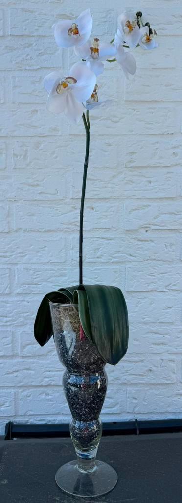 ACTIE Kunstplant kunst orchidee in vaas 80 cm, Huis en Inrichting, Woonaccessoires | Kunstplanten en Kunstbloemen, Gebruikt, Binnen