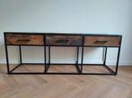 TV meubel - industrieel hout, 100 tot 150 cm, Ophalen of Verzenden, Zo goed als nieuw, Met lade(s)