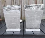 Houten Zilverkleurige Plantenbakken, Tuin, Gebruikt, Minder dan 60 cm, Ophalen of Verzenden