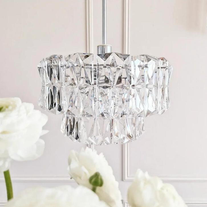 Kristallen kroonluchter kinkeldey, Huis en Inrichting, Lampen | Kroonluchters, Zo goed als nieuw, Ophalen of Verzenden