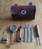 oldtimer fietstasje gereedschap fiets tasje leder, Ophalen, Gebruikt, Onbekend