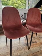 Suedelook eetkamerstoelen (twee stuks), Huis en Inrichting, Stoelen, Ophalen, Zo goed als nieuw, Twee