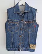 Vintage jeans mouwloos jasje / gilet, maat S, Ophalen of Verzenden, Gedragen, Maat 36 (S), Blauw