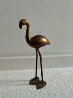 Vintage messing flamingo beeldje - 30cm, Tuin en Terras, Ophalen of Verzenden, Gebruikt, Metaal, Dierenbeeld