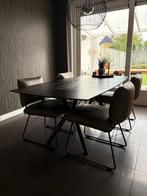 Mobitec Eclips deens ovaal eiken eettafel zwart, Eikenhout, Zo goed als nieuw, Vijf personen of meer, 150 tot 200 cm