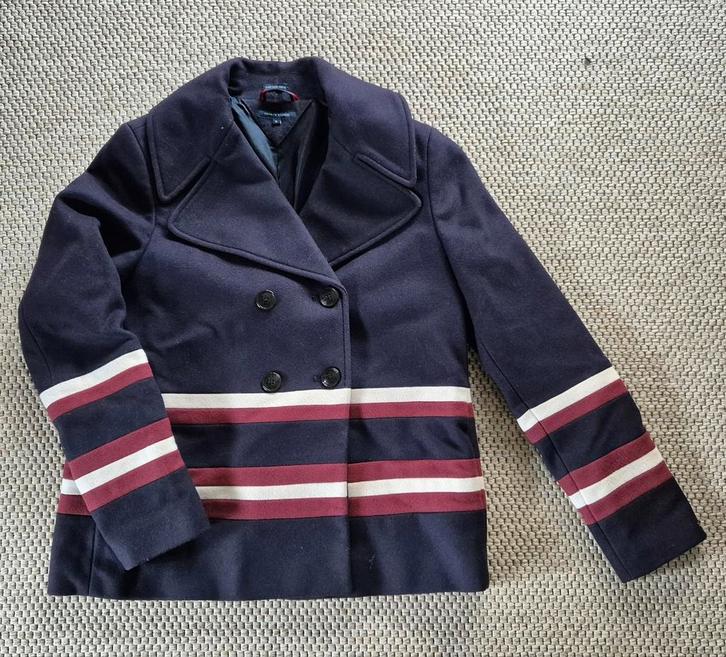 Tommy Hilfiger Wollen Jas M/38 in zeer goede staat, Kleding | Dames, Jassen | Zomer, Zo goed als nieuw, Maat 38/40 (M), Blauw