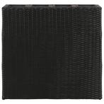 Plantenbak verhoogd met 4 potten poly rattan zwart, Tuin en Terras, Kunststof, Minder dan 60 cm, Rond, Nieuw