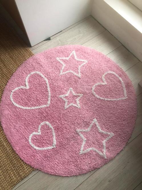 Roze vloerkleed 90 cm diameter, Huis en Inrichting, Stoffering | Tapijten en Kleden, Zo goed als nieuw, 50 tot 100 cm, 50 tot 100 cm