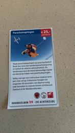 Waardebon postcodeloterij Parachutespringen €25-, korting, Tickets en Kaartjes