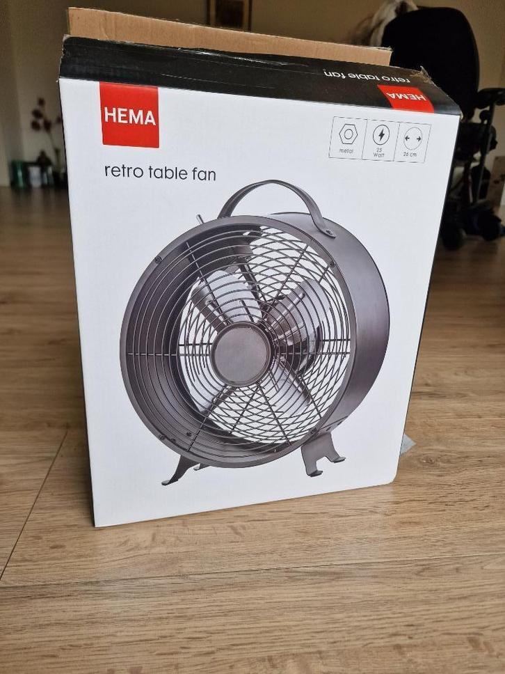 retro tafelventilator Hema nieuw in doos, Witgoed en Apparatuur, Ventilatoren, Nieuw, Tafelventilator, Ophalen