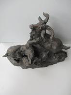 chinees bronzen beeld geiten op rots, Antiek en Kunst, Kunst | Beelden en Houtsnijwerken, Ophalen of Verzenden