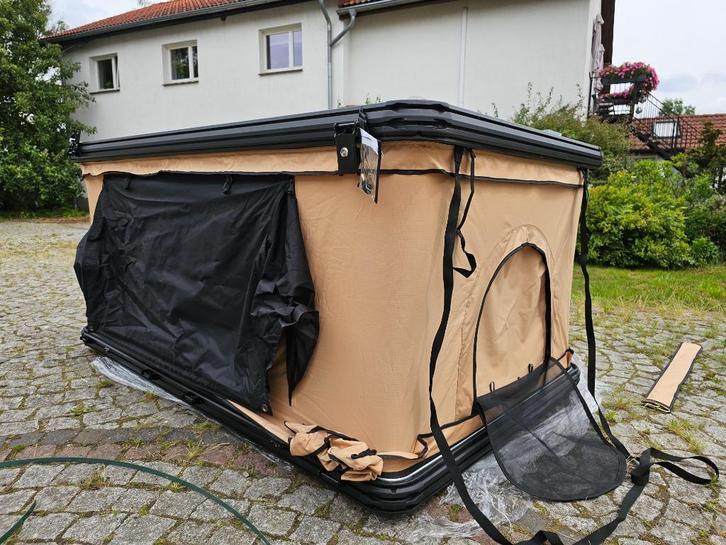 Daktent kaki voor dakdragers auto verhoogd aluminium, Caravans en Kamperen, Tenten, tot en met 2, Ophalen of Verzenden