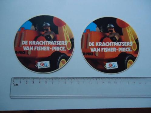 sticker oud Fisher price toys speelgoed retro 2 x izgs, Verzamelen, Stickers, Zo goed als nieuw, Bedrijf of Vereniging, Ophalen of Verzenden