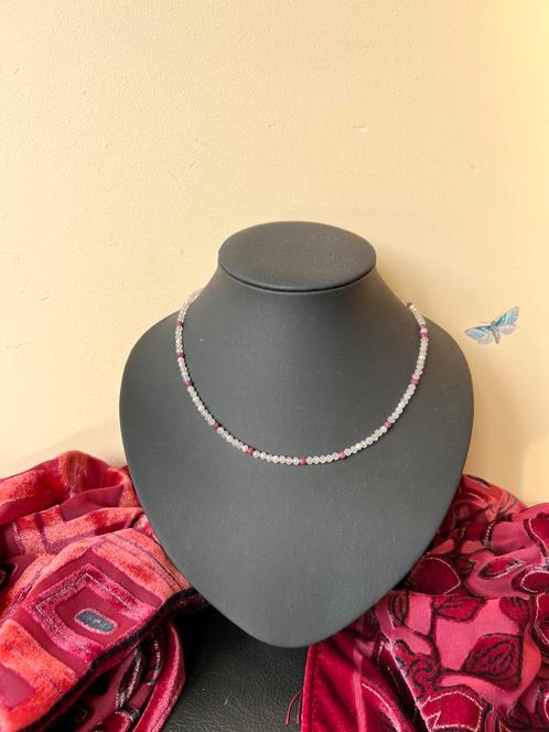 Rozenkwarts robijn parel zoetwater liefde geluk uniek magie, Sieraden, Tassen en Uiterlijk, Kettingen, Nieuw, Steen of Mineraal